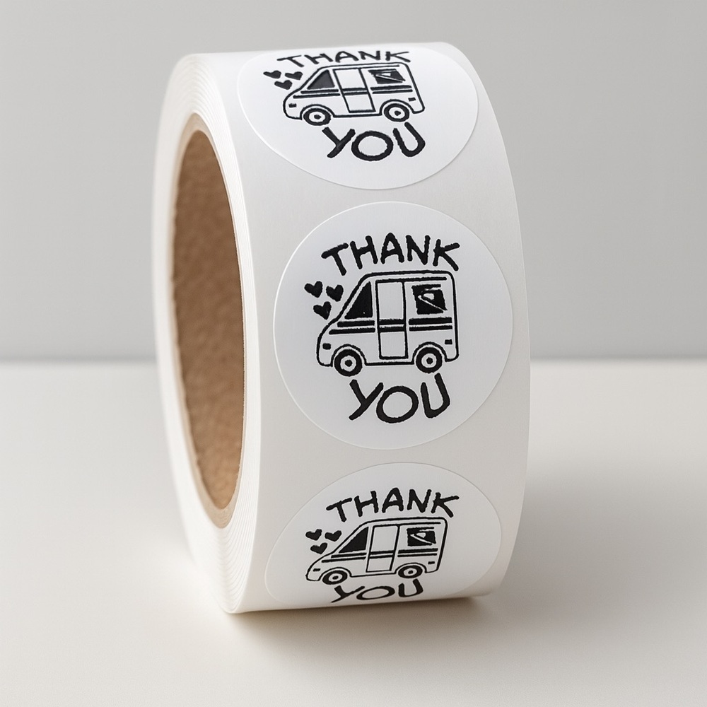 500 Thank You USPS Sticker, Thank You Sticker, Postal Mailbox Sticker